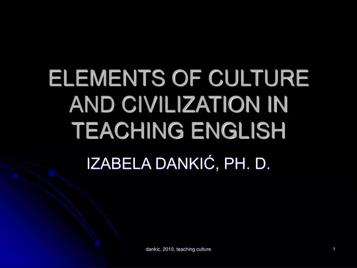 elements of culture and civilization in teaching english