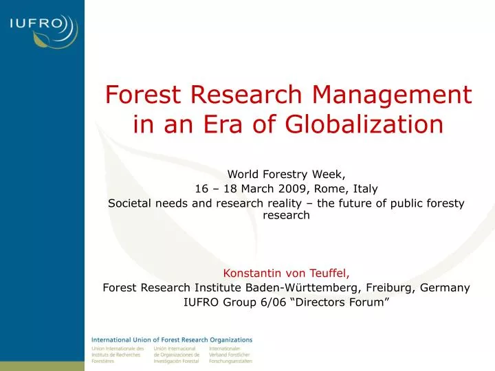 forest research management in an era of globalization