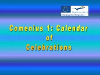 Comenius 1: Calendar of Celebrations