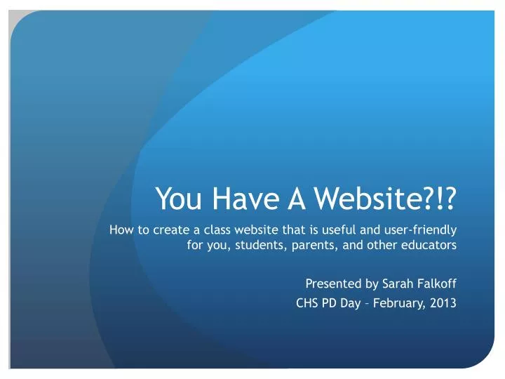 you h ave a website