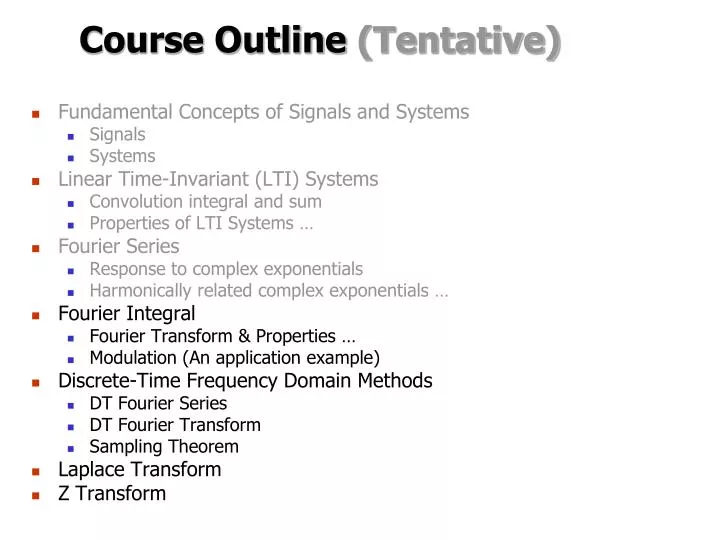 course outline tentative