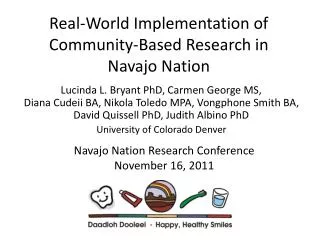 Real-World Implementation of Community-Based Research in Navajo Nation