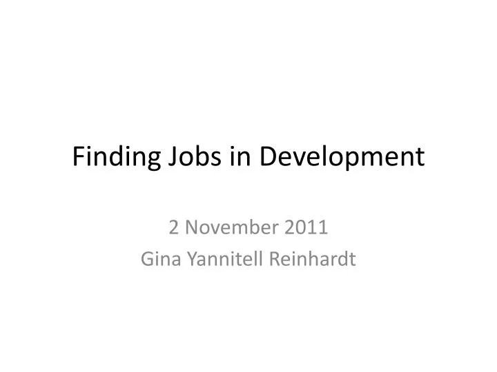 finding jobs in development