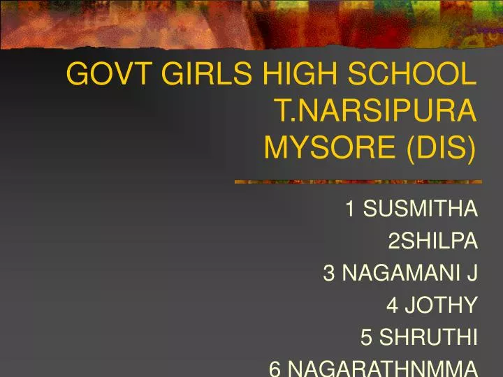 govt girls high school t narsipura mysore dis