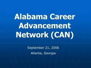 Alabama Career Advancement Network (CAN)