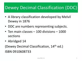 Dewey Decimal Classification (DDC)
