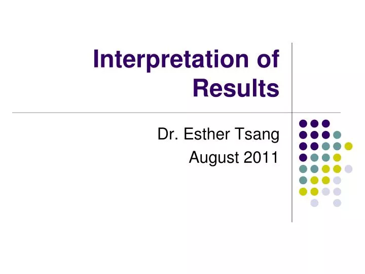 interpretation of results
