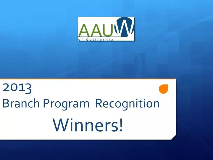 2013 branch program recognition