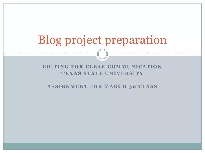 blog project preparation