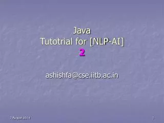 Java Tutotrial for [NLP-AI] 2