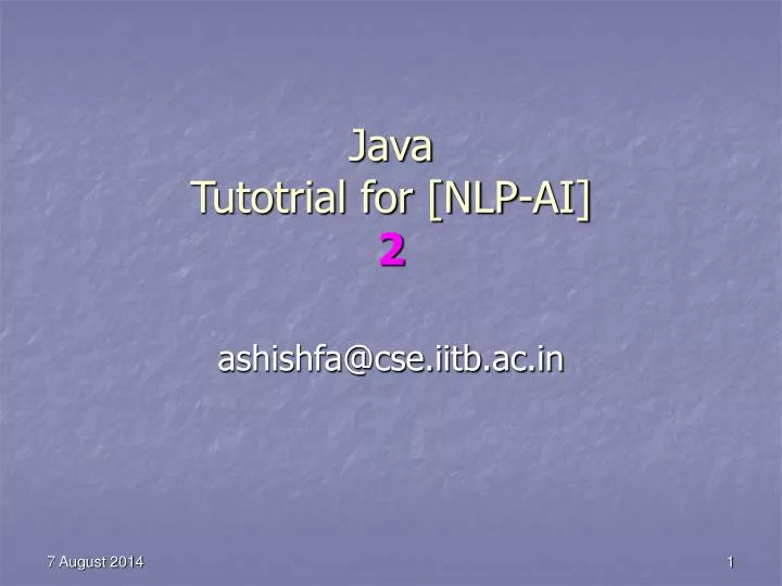 java tutotrial for nlp ai 2