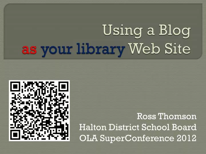 using a blog as your library web site