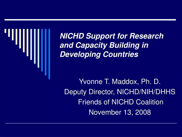 nichd support for research and capacity building in developing countries