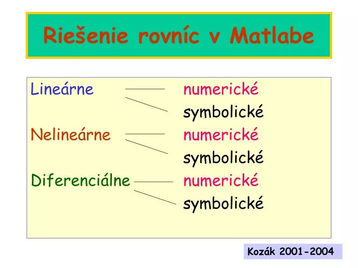 rie enie rovn c v matlabe