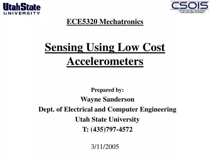ece5320 mechatronics sensing using low cost accelerometers