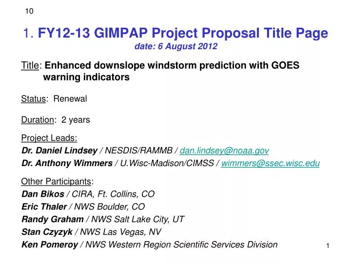 1 fy12 13 gimpap project proposal title page date 6 august 2012