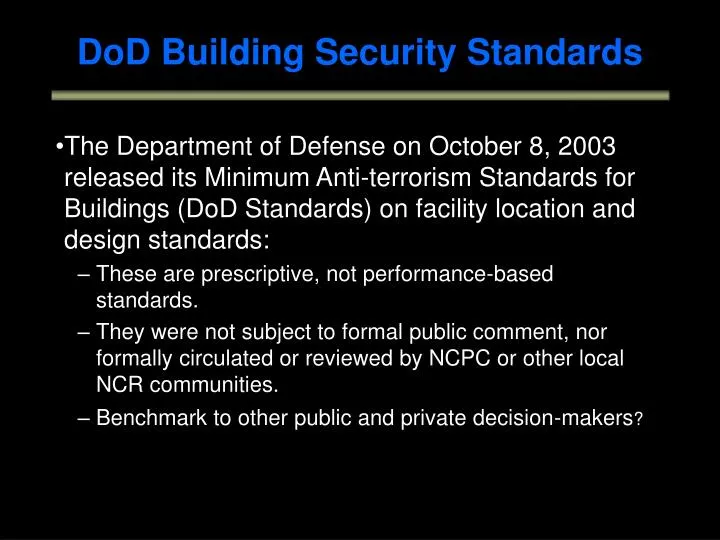 dod building security standards
