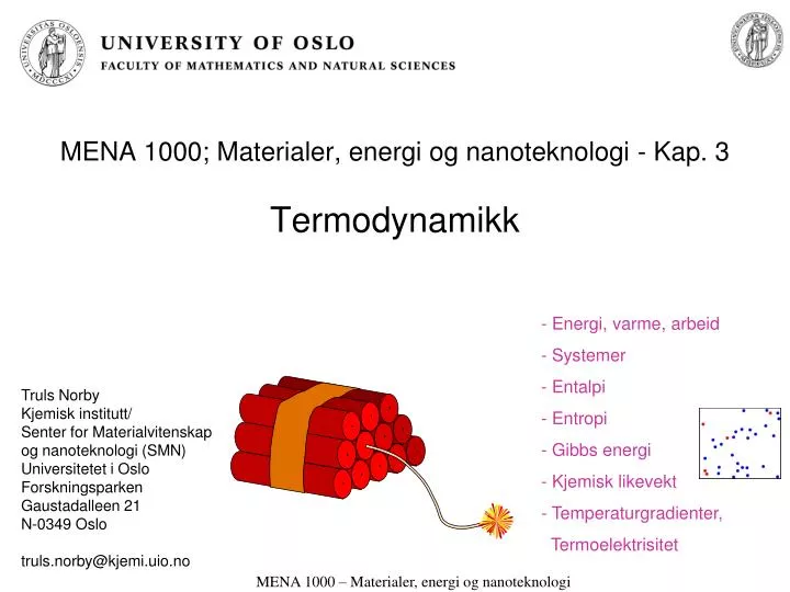 mena 1000 materialer energi og nanoteknologi kap 3 termodynamikk