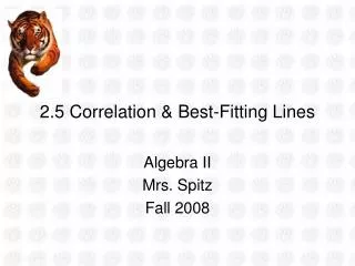 2.5 Correlation &amp; Best-Fitting Lines