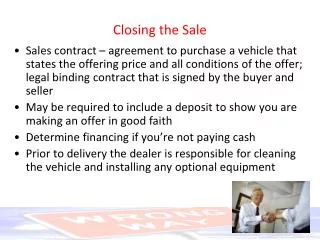 Closing the Sale