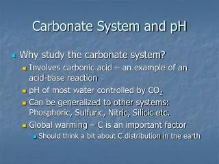 Carbonate System and pH
