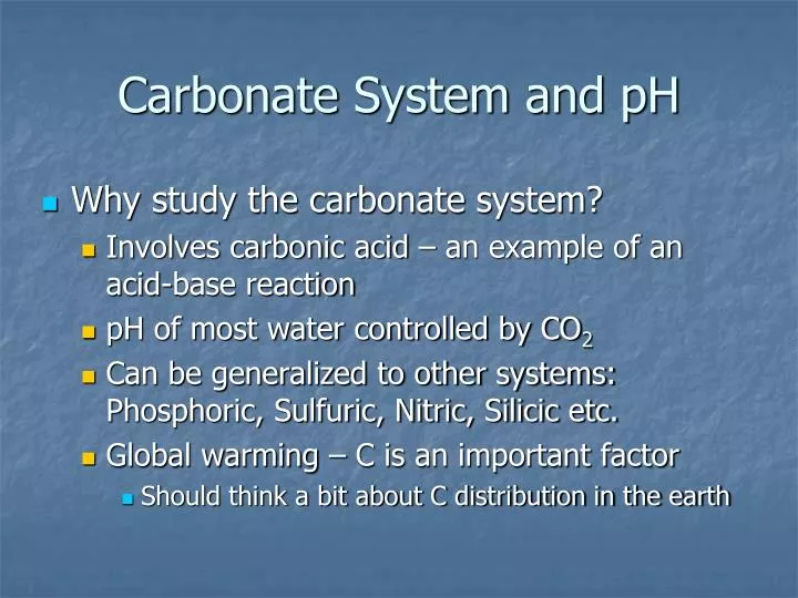 carbonate system and ph