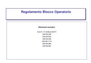 regolamento blocco operatorio