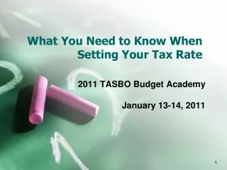 What You Need to Know When Setting Your Tax Rate