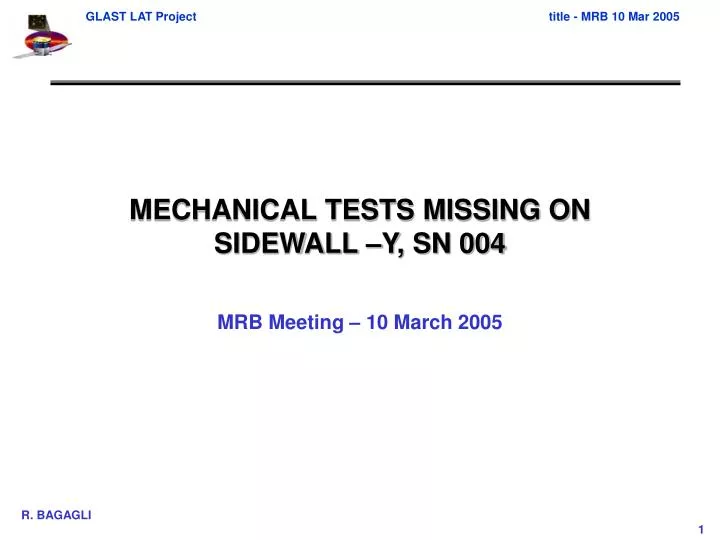 mechanical tests missing on sidewall y sn 004