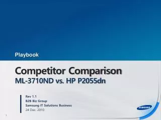 Competitor Comparison ML-3710ND vs. HP P2055dn
