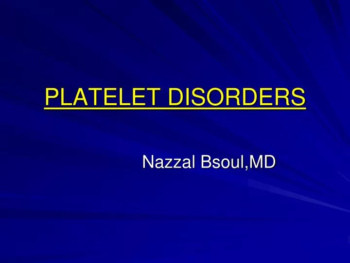platelet disorders