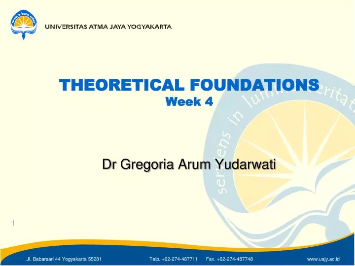 theoretical foundations week 4