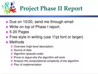 Project Phase II Report