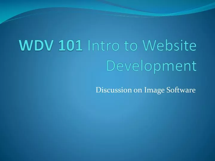 wdv 101 intro to website development