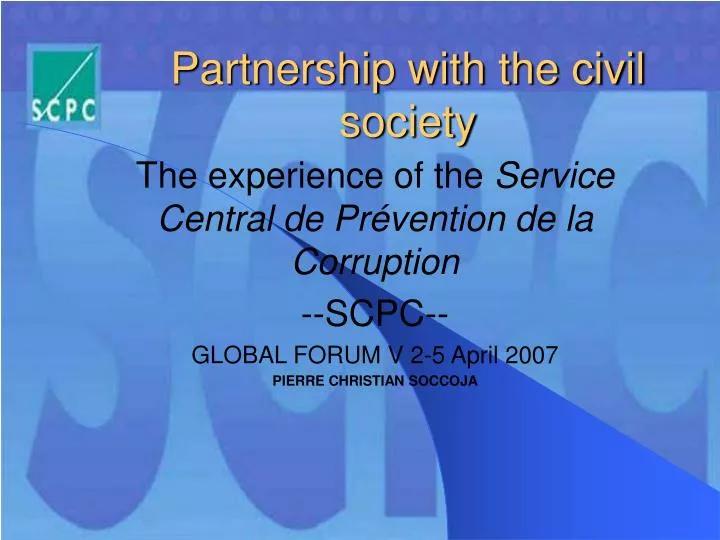 partnership with the civil society