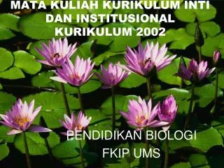 mata kuliah kurikulum inti dan institusional kurikulum 2002