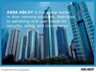 ASSA ABLOY in brief 2012