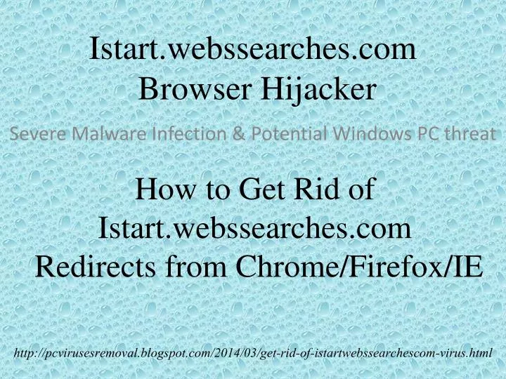 istart webssearches com browser hijacker