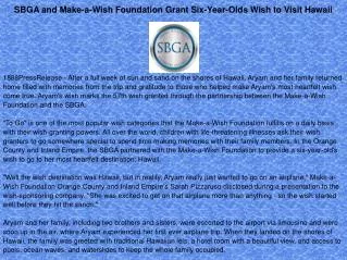 sbga and make a wish foundation grant six year
