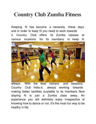 Country Club Zumba Fitness