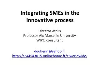 I ntegrating SMEs in the innovative process