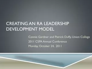 Creating an RA Leadership Development Model