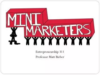 Entrepreneurship 311 Professor Matt Bieber