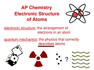 electronic structure : the arrangement of 			 electrons in an atom