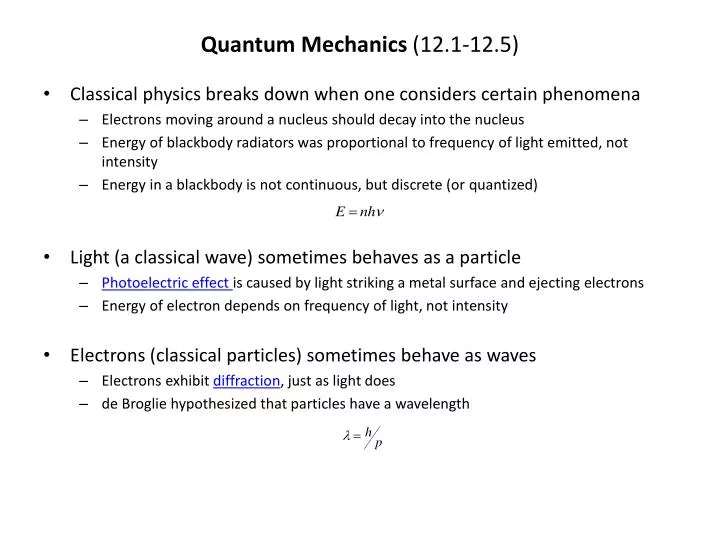 quantum mechanics 12 1 12 5