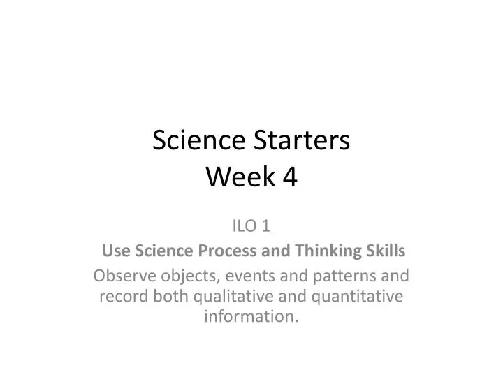 science starters week 4