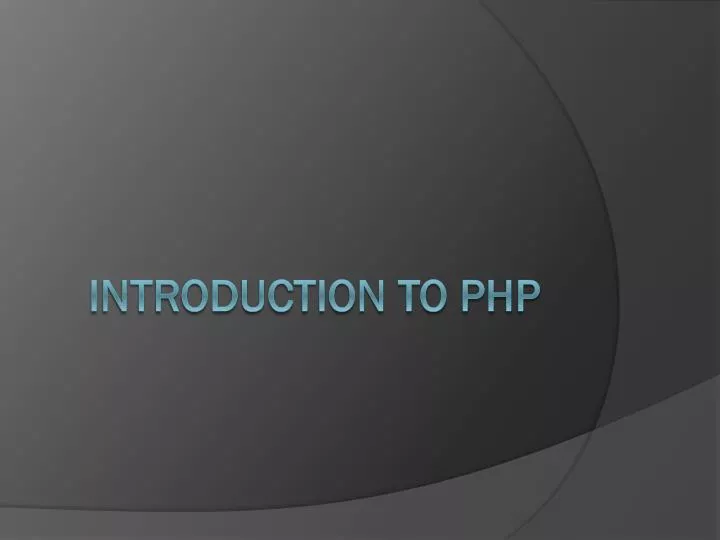 introduction to php