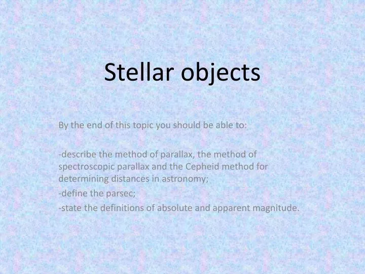 stellar objects