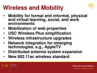 Wireless and Mobility