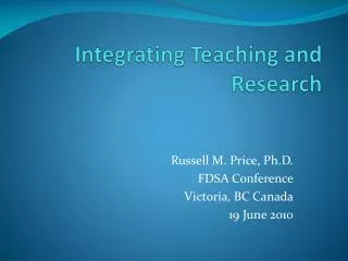 Integrating Teaching and Research
